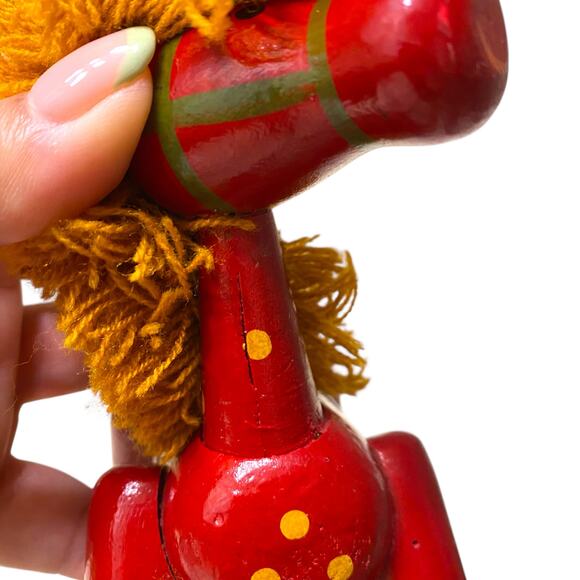 VTG 8.5" Tall Handpainted Wooden Rocking Horse Christmas Holiday Mantle Decor - Picture 5 of 16